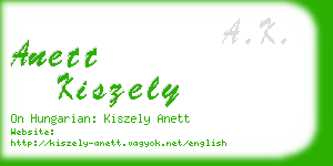 anett kiszely business card